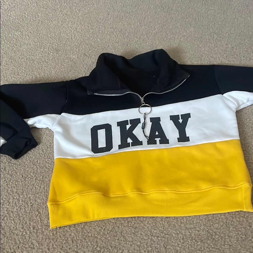 Youth Zaful  Colorblock OKAY Sweatshirt size M